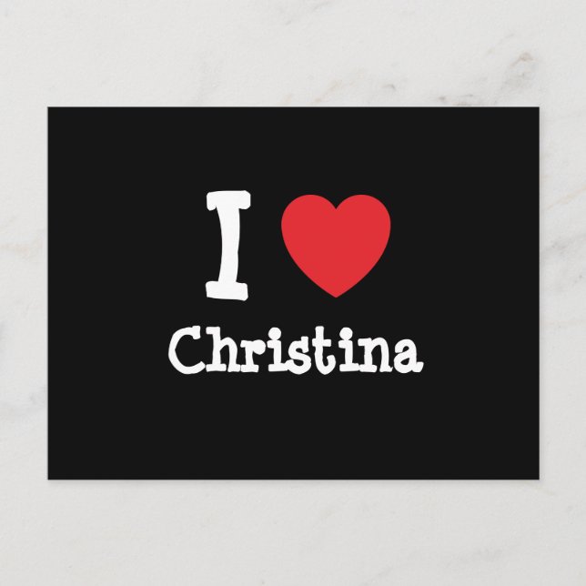 Carte Postale J'aime Christina coeur T-shirt (Devant)