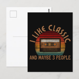 Carte Postale j'aime classique et peut-être 3 personnes