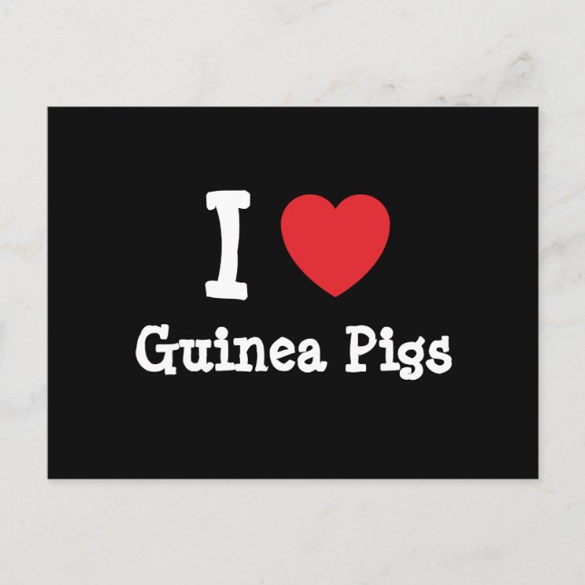 Carte Postale J'aime Coeur de Coeur de Coeurs de Cochons de Guin (Devant)