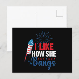 Carte Postale J'aime comment elle frappe Couple patriotique du 4