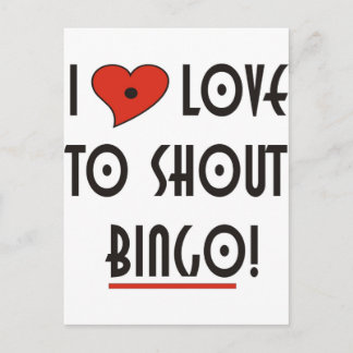 Carte Postale J'aime crier BINGO