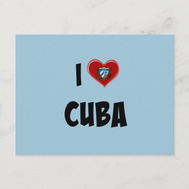 Carte Postale J'aime Cuba (Devant)