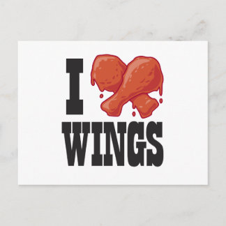 Carte Postale J'aime des ailes de poulet