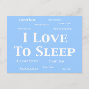 Carte Postale J'Aime Dormir Des Cadeaux