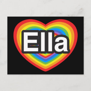 Carte Postale J'aime Ella. Je t'aime Ella. Cœur