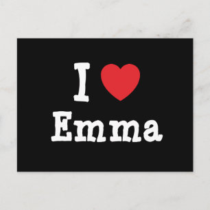 Carte Postale J'aime Emma coeur T-shirt