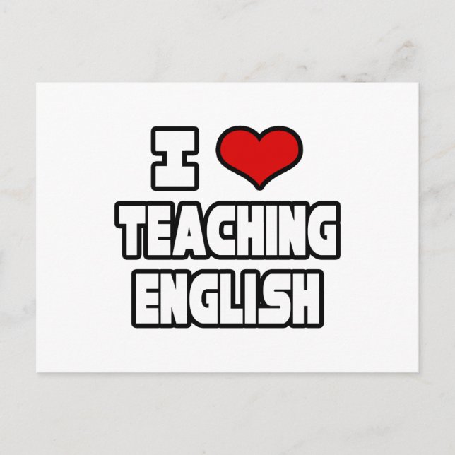 Carte Postale J'aime enseigner l'anglais (Devant)