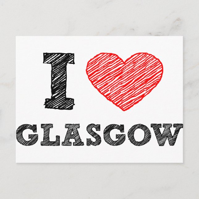 Carte Postale J'aime Glasgow (Devant)