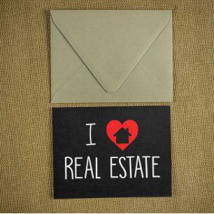 Carte Postale J'aime Immobilier Realtor House Coeur