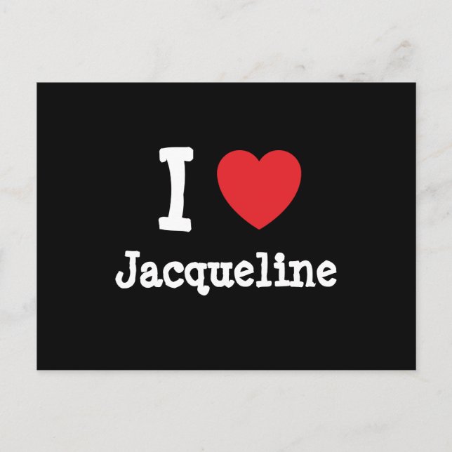 Carte Postale J'aime Jacqueline coeur T-shirt (Devant)