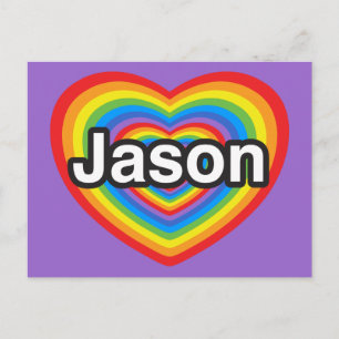 Carte Postale J'aime Jason. Je t'aime Jason. Cœur
