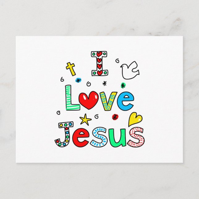 Carte Postale J'aime Jésus (Devant)