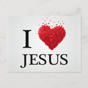 Carte Postale J'aime Jésus, joli tirage d'amour pour Jésus Chris