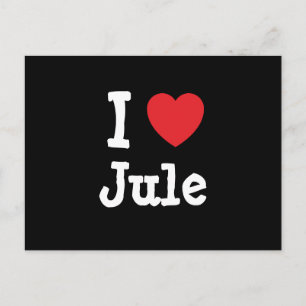 Carte Postale J'aime Jule coeur T-shirt