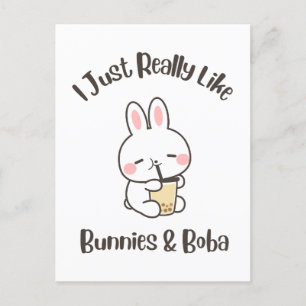 Carte Postale J'aime Juste Vraiment Les Lapins & Boba Bunny Lapi