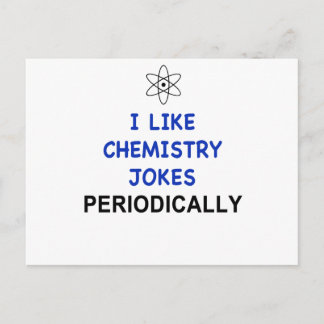 CARTE POSTALE J'AIME LA CHIMIE JOKES PÉRIODIQUEMENT