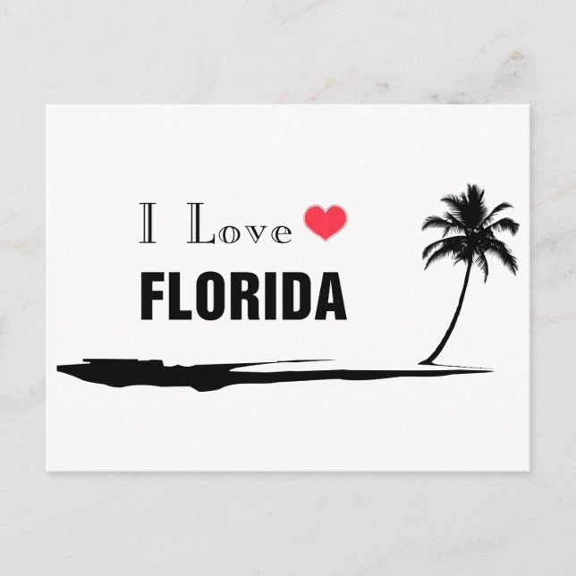 Carte Postale J'aime la Floride (Devant)