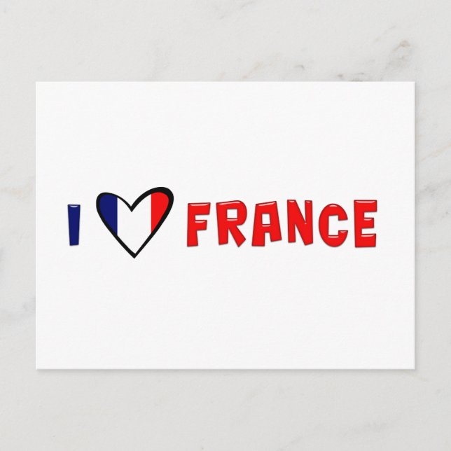 Carte Postale J'aime la France (Devant)