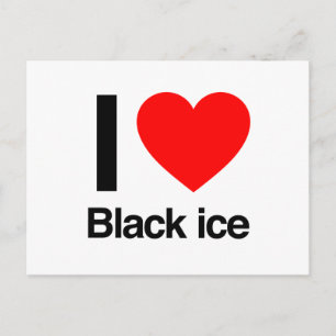 Carte Postale j'aime la glace noire