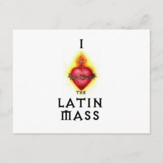 Carte Postale J'AIME la Messe latine Sacré Coeur de Jésus