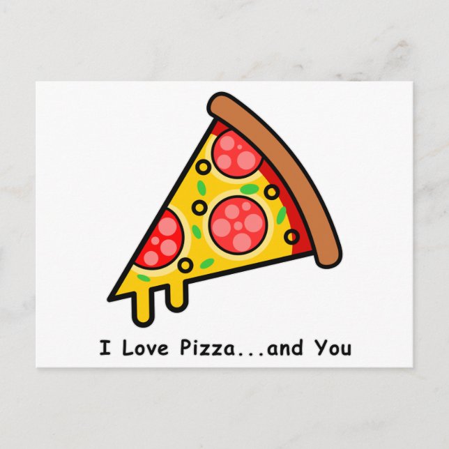 Carte Postale J'Aime La Pizza...et vous êtes drôle (Devant)