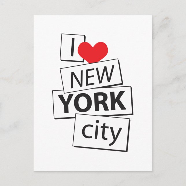 Carte Postale J'aime la ville de New York (Devant)
