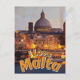 Carte Postale J'aime l'affiche de voyage vintage Matla