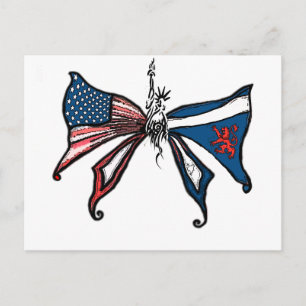 Carte Postale J'aime l'amérique et l'écosse! !