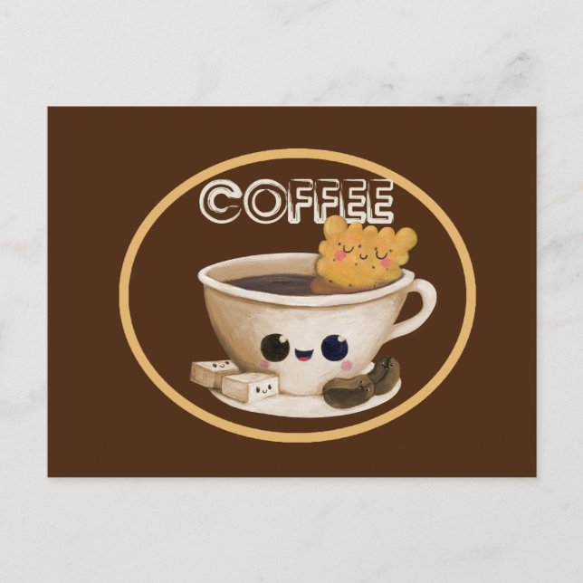 Carte Postale J'aime le café (Devant)