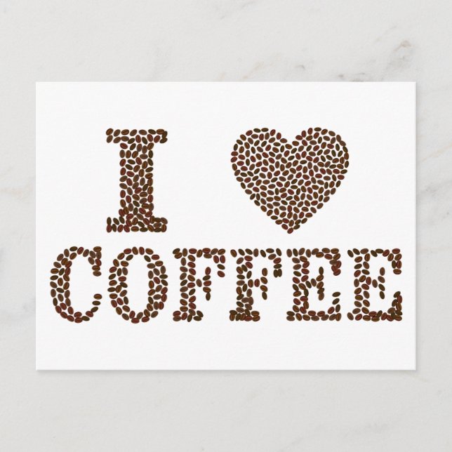 Carte Postale J'aime le café (Devant)