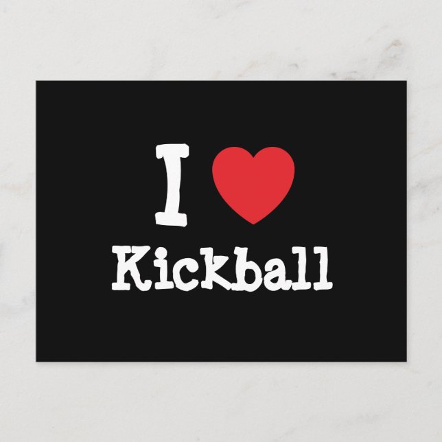 Carte Postale J'aime le coeur de Kickball personnalisé (Devant)