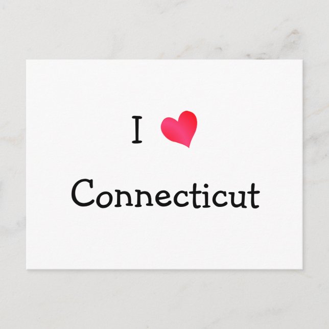 Carte Postale J'aime le Connecticut (Devant)