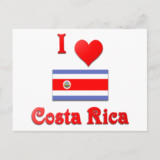 Carte Postale J'aime le Costa Rica (Devant)