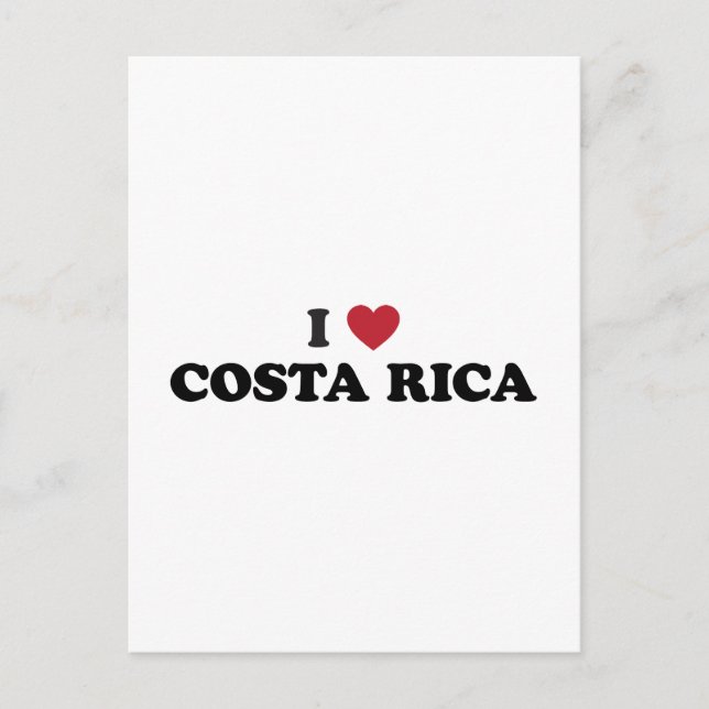 Carte Postale J'aime le Costa Rica (Devant)