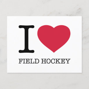 CARTE POSTALE J'AIME LE HOCKEY SUR LE TERRAIN