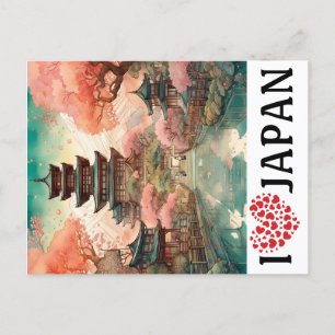 CARTE POSTALE J'AIME LE JAPON