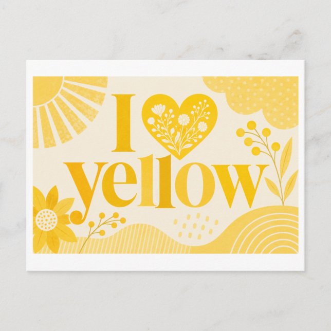 Carte Postale "J'aime le jaune" (Devant)