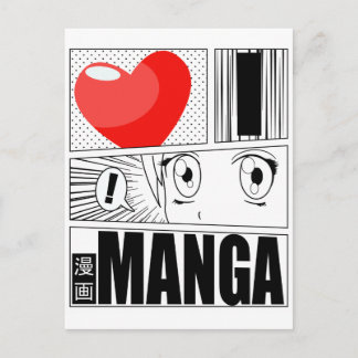 Carte Postale J'AIME le MANGA