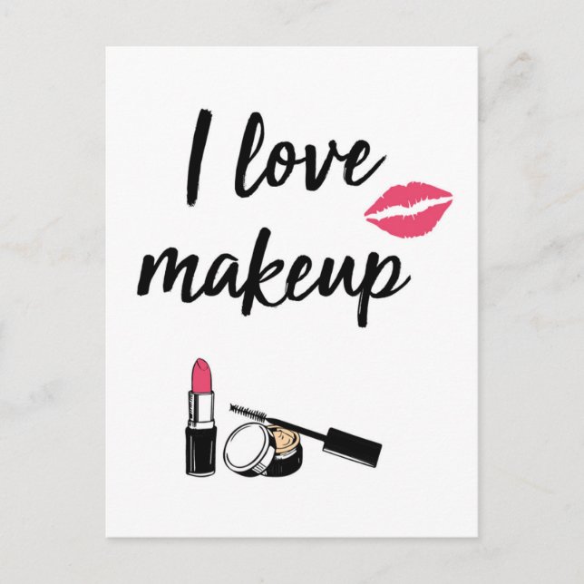 Carte Postale J'aime le maquillage (Devant)