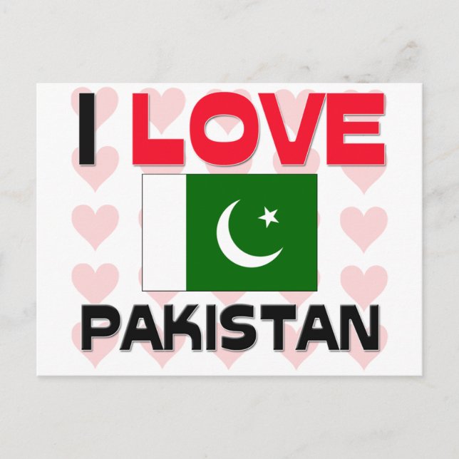 Carte Postale J'aime le Pakistan (Devant)