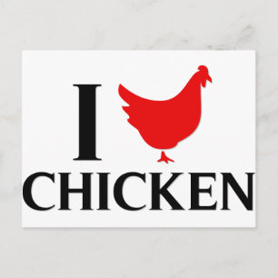 Carte Postale J'aime le poulet