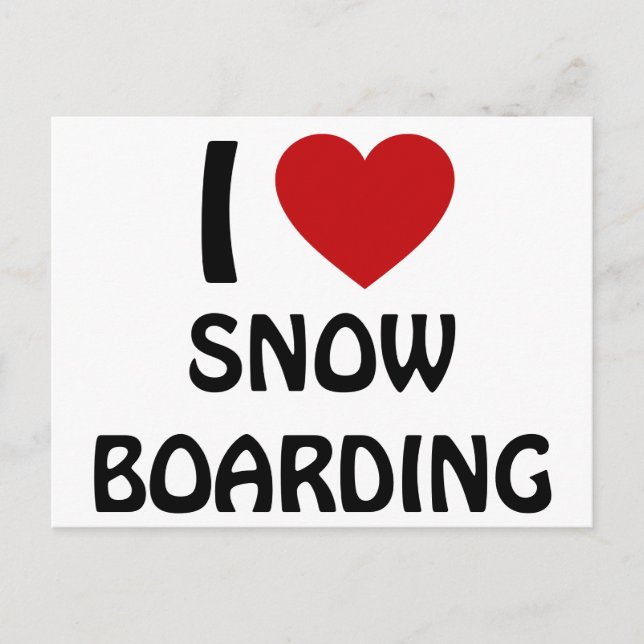 Carte Postale J'aime le snowboard (Devant)