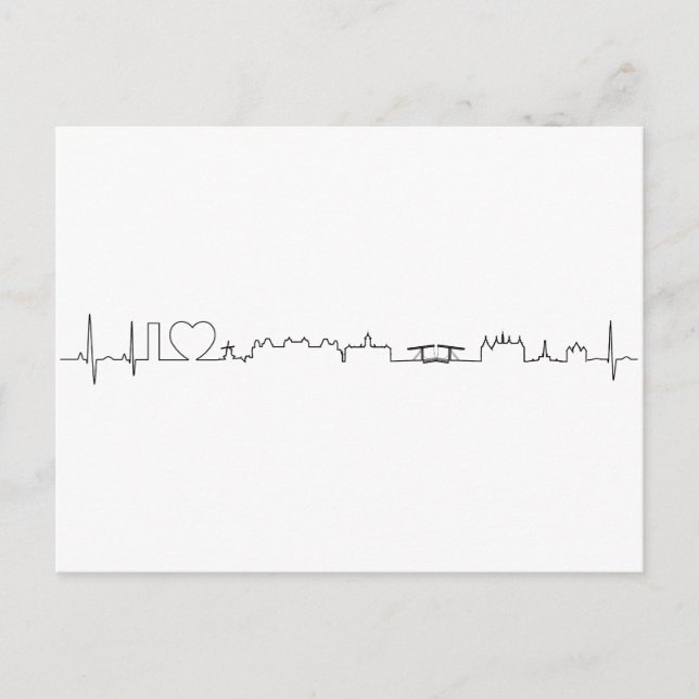Carte Postale J'aime le souvenir d'Amsterdam (style d'ecg) (Devant)