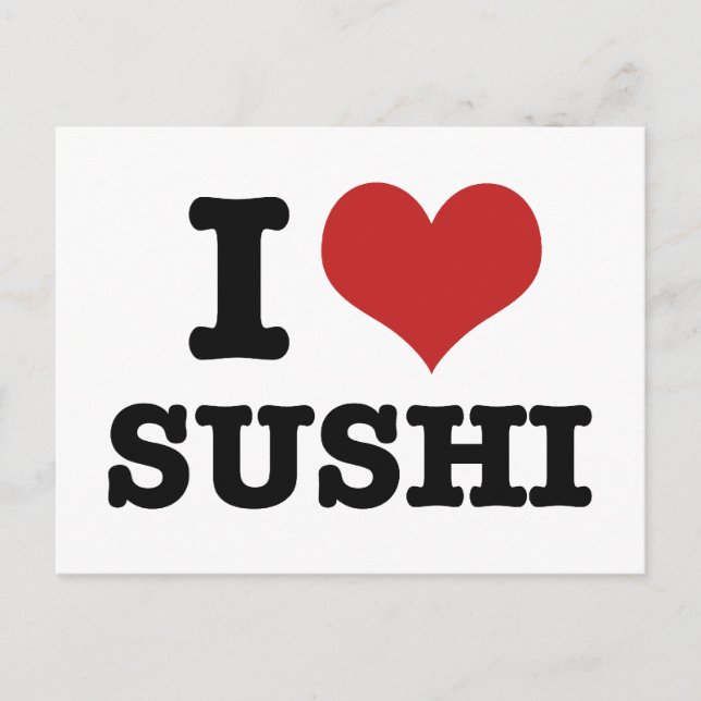 Carte Postale J'Aime Le Sushi (Devant)