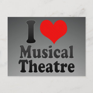 Carte Postale J'aime le théâtre musical