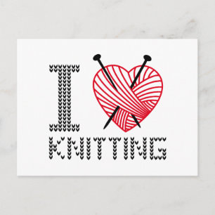 Carte Postale J'aime le tricot, l'art des mots, la conception de