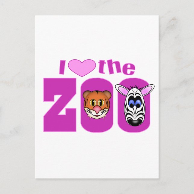 Carte Postale J'aime le zoo (Devant)