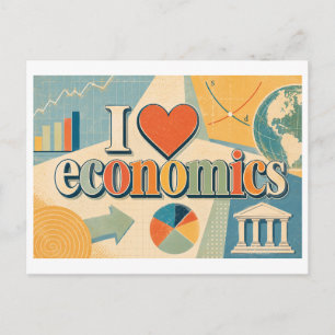 Carte Postale "J'aime l'économie"