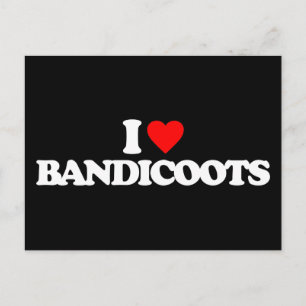 CARTE POSTALE J'AIME LES BANDICOOTS