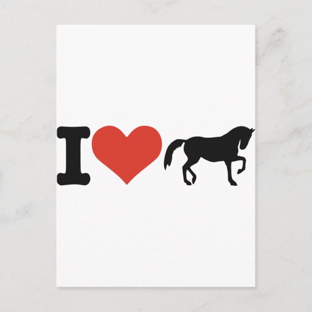 Carte Postale J'aime les chevaux (Devant)